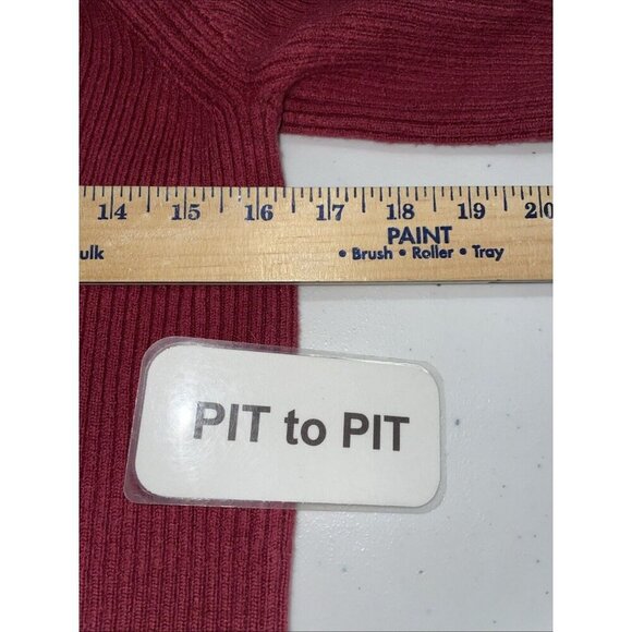 Aritzia Sweater‎ size S Wilfred Rebecca Merino wool Cropped Turtleneck Red/Pink - Picture 4 of 9